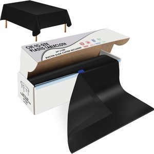 Ashenby Black Disposable Plastic Table Cloth Roll 54" X 100', 1.24 kg, 1200" x 54" (Rectangular)