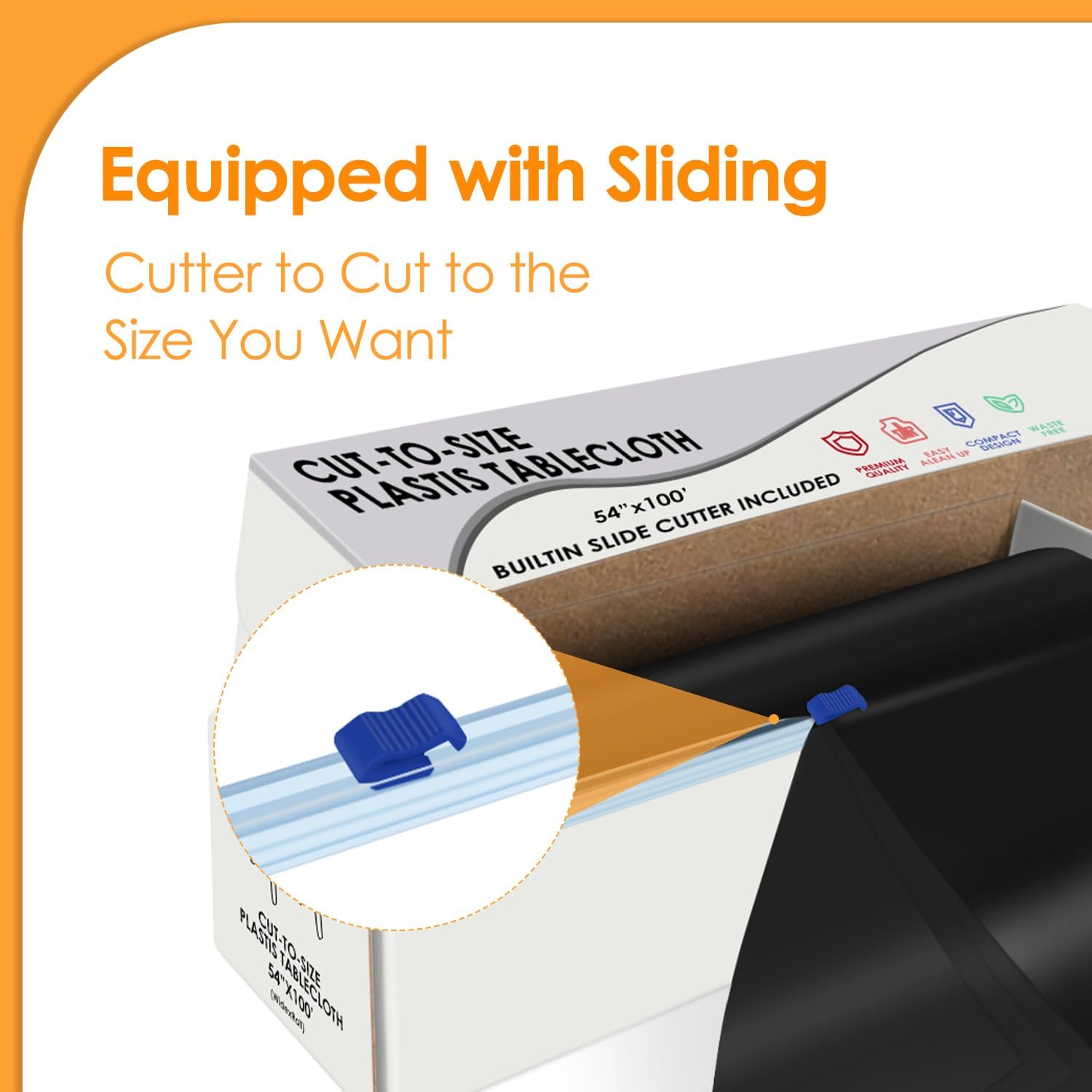 Ashenby Black Disposable Plastic Table Cloth Roll 54" X 100', 1.24 kg, 1200" x 54" (Rectangular)
