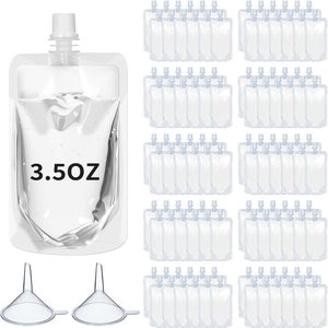 Aldernest 100 Pcs Plastic Pouches Bulk Squeeze Pouch, 3.5 Oz, Straight Mouth, 1.4 pounds, 102 Count