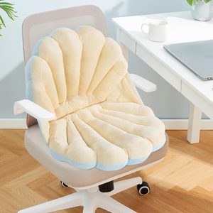VelloHome Shell Shaped Seat Cushion with Backrest, Cute Gaming Chair Cushion, 20.5"x15.7", Blue