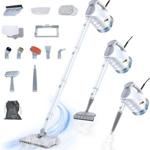 CozyWick Steam Cleaner for Home, 10-in-1 Steam Mop with Detachable Handheld Steamer, Clean White