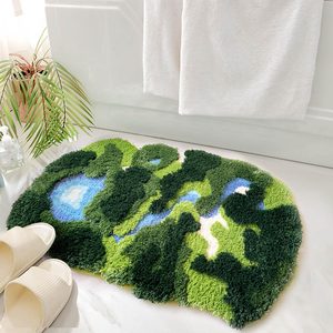 Ashenby 20"×35" Moss Fluffy Rug, Funny Bath, 0.9 kg, River