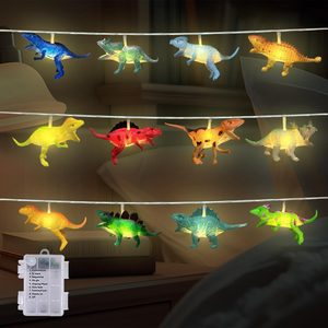 Cedarmoss 12 LED Dinosaur String Lights Battery Operated Dinosaur Lights String Realistic Looking Dino Lights for Boys Bedroom Garden Patio Decoration