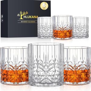 Barleyfield Unbreakable Plastic Whiskey Glasses Set of 6, 0.87 kg, Standard, Clear