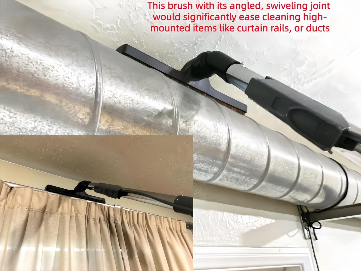 Aldernest 1/4"/32mm Universal Vacuum Brush Attachment 360° Swivel Floor Tool, 6.4 ounces