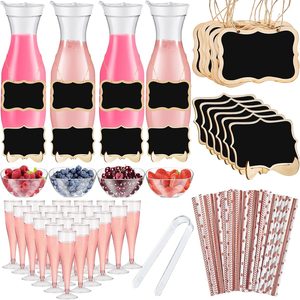 Ashenby 82 Pcs Mimosa Bar Supplies Carafes Flutes, Groovy, Mixed Colors, 3.3 pounds