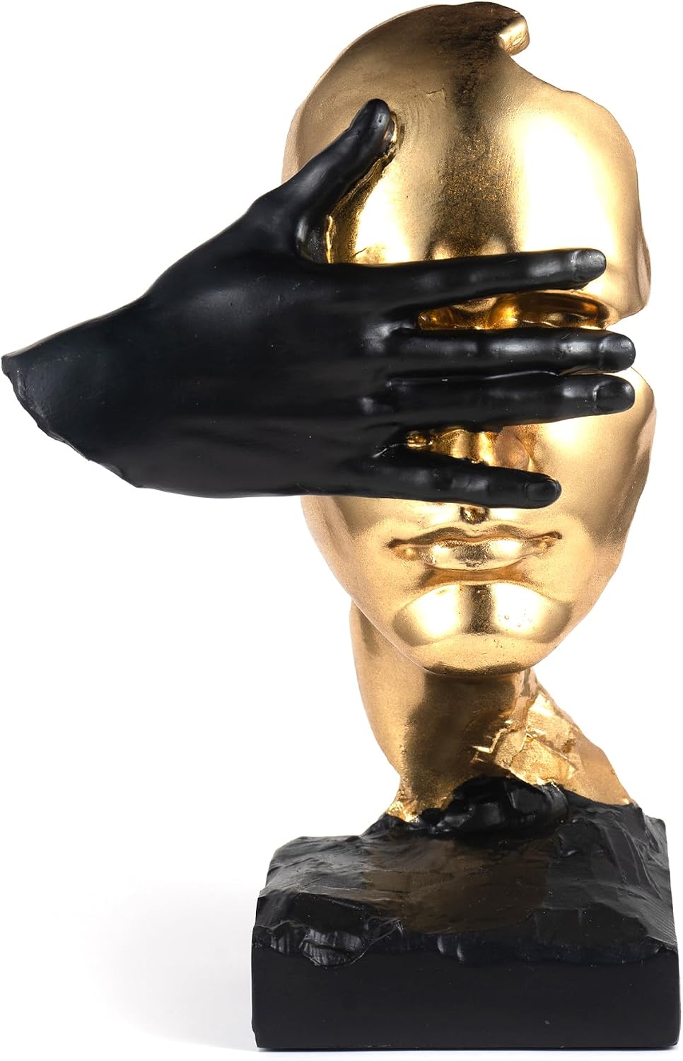 NestlyCo Thinker Statue-Silence is Gold-Abstract Art Figurine Decor - No Hear No See No Speak Modern Home Resin Sculptures Decorative Objects Decor