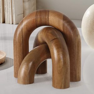 Ashenby 3 Pcs Wood Shelf Decor Aesthetic, Modern Aesthetic Home Decor Accent, 1.2 pounds, Large, Brown