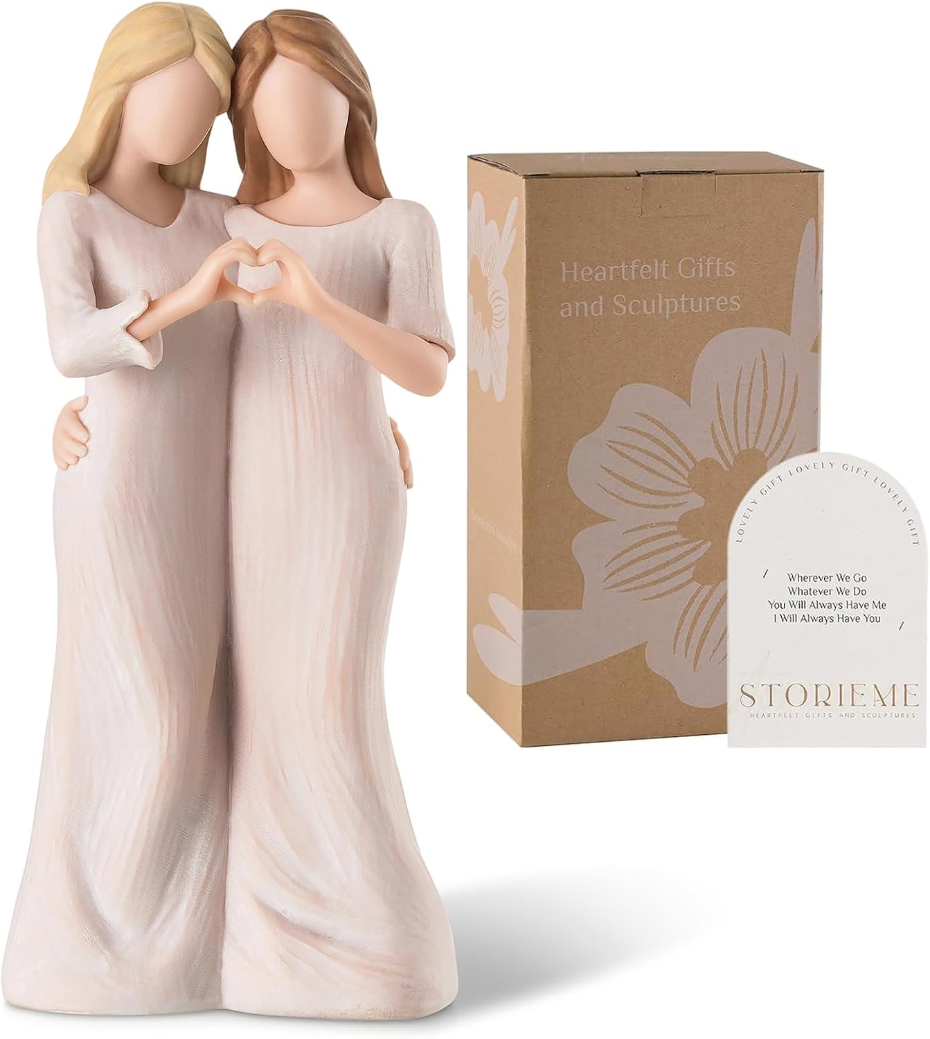 Ashenby Sister Figurines - Best Friend Birthday Gifts for Women, 0.48 kg, White
