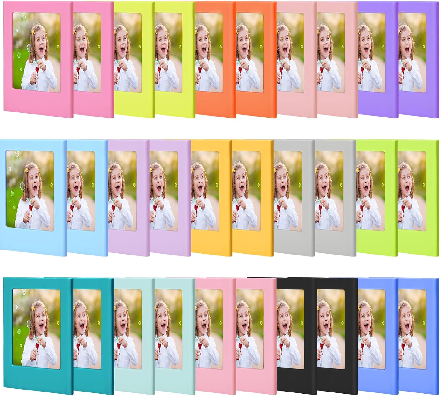 Ashenby 30 Pack Magnetic Picture Frame for Fujifilm Instax 3 Inches Mini Table Photo Frame Holder Fridge Magnets Photo Frame for Fridge Office Wallet