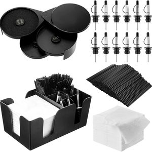 Aldernest Plastic Bar Caddy & 3 Tier Glass Rimmer Set, Bar Accessories, 3.6 pounds