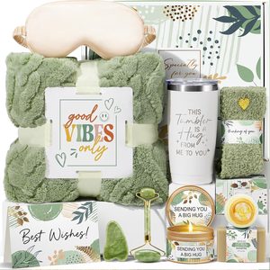 Ashenby Get Well Soon Baskets Birthday Gifts Self Care Package Spa Set for Women, 1.74 kg, 39x59 inches, Sage Green