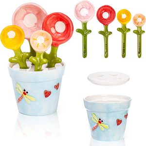 Aldernest 5Pcs Ceramic Measuring Spoons and Cup, 0.36 kg, Medium