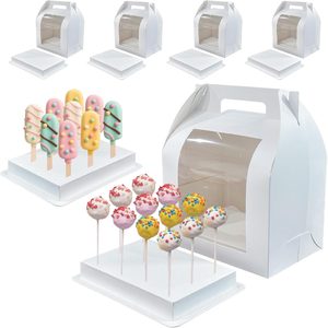 Ashenby Cake Pop Boxes-4 Pack Portable Cake Pop Holder Boxes with Handle, 0.63 kg