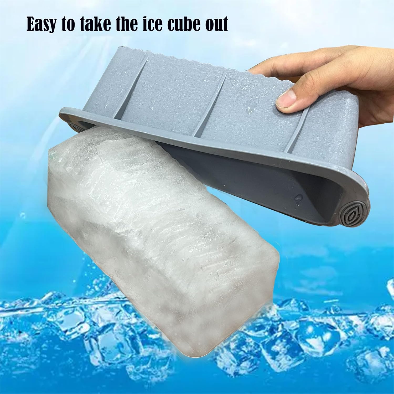 Aldernest 6Pcs Extra Large Ice Block Mold, Large Silicone Ice Molds for Ice Bath, 0.86 kg, 8.5 x 4.5 x 2.5 inches