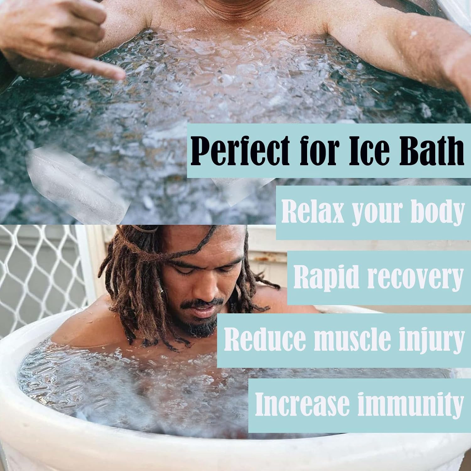 Aldernest 6Pcs Extra Large Ice Block Mold, Large Silicone Ice Molds for Ice Bath, 0.86 kg, 8.5 x 4.5 x 2.5 inches