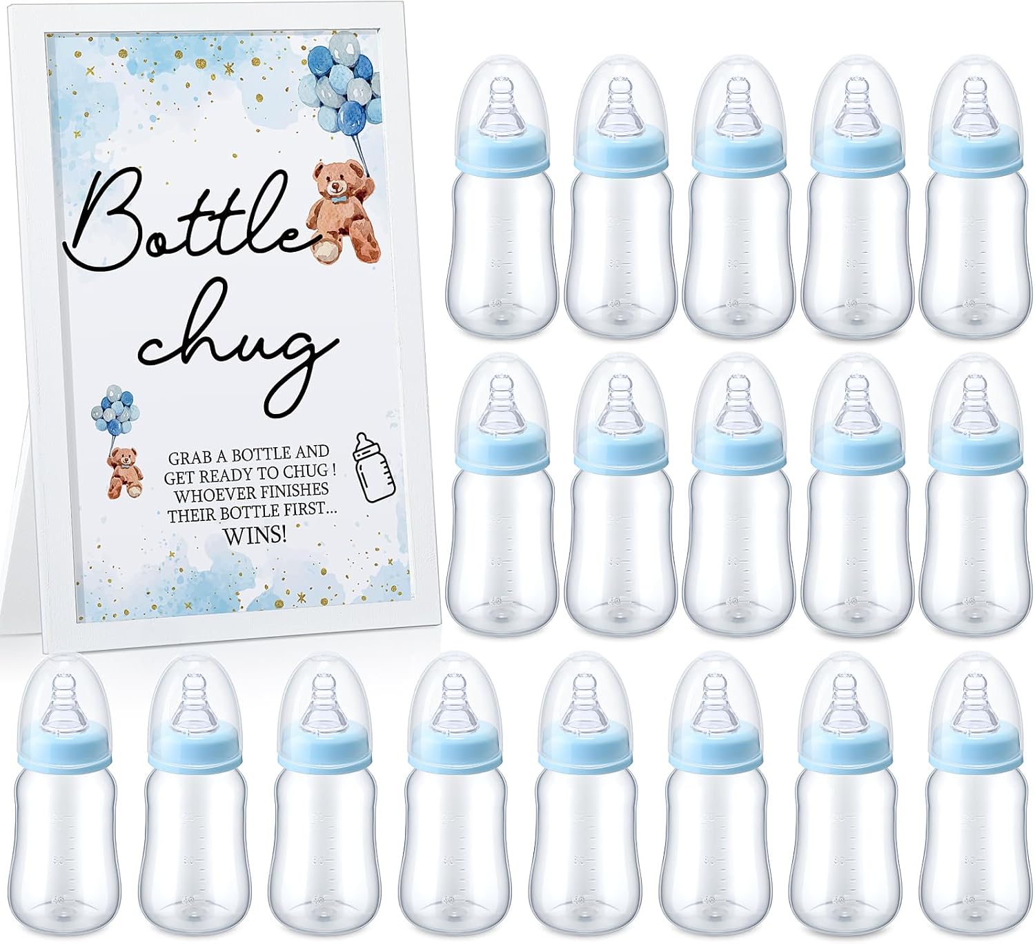Birchmont Bottle Chug Baby Shower Games Favors, Blue, Bear, 1.04 kg