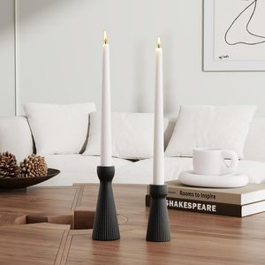Barleyfield Taper Candle Holders for Candlesticks Ceramic Candle Stick Candle Holder- Set of 2 Decorative Candle Stand for Wedding Decor,Dinner Party