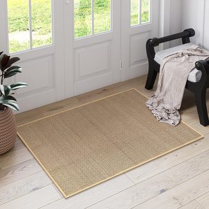 Aldernest Farmhouse Kitchen Rug, 2x3 Door Mat Indoor Entryway Washable, Beige/Khaki