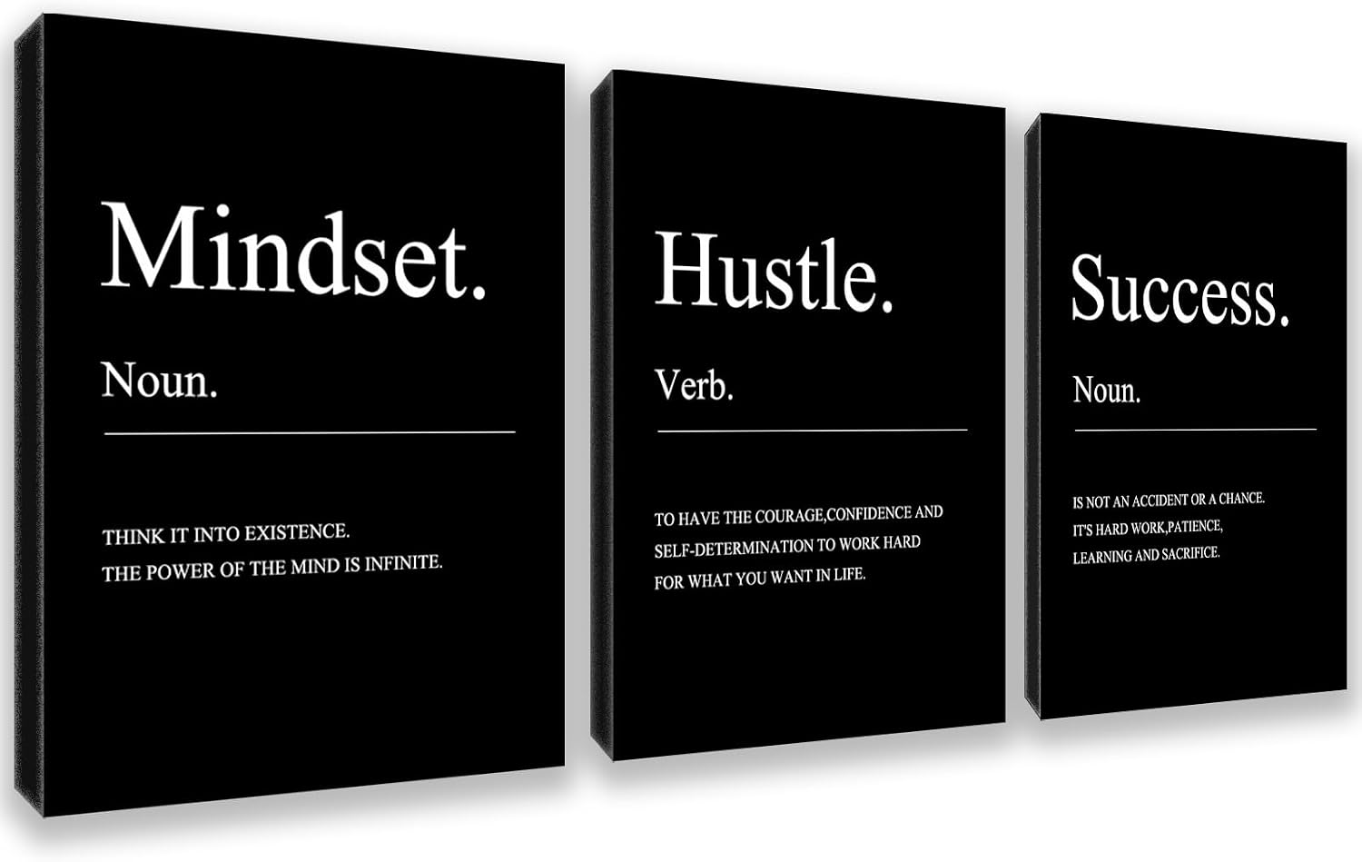 Aldernest Motivational Wall Decor 3 Pieces Success Paintings Motivational Posters Prints Office Wall Decor Inspirational Canvas Wall Art Picture for