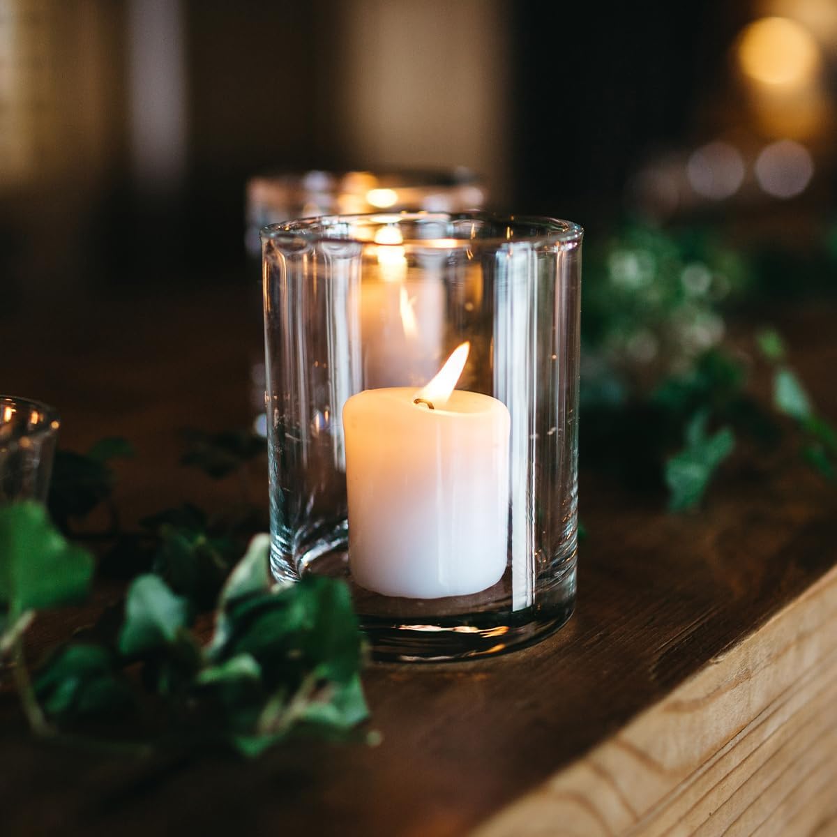 Aldernest White Votive Candles Long Burn Time Unscented Candles Votives Bulk Pack of 24 Small Pillar Candles, 2.2 pounds