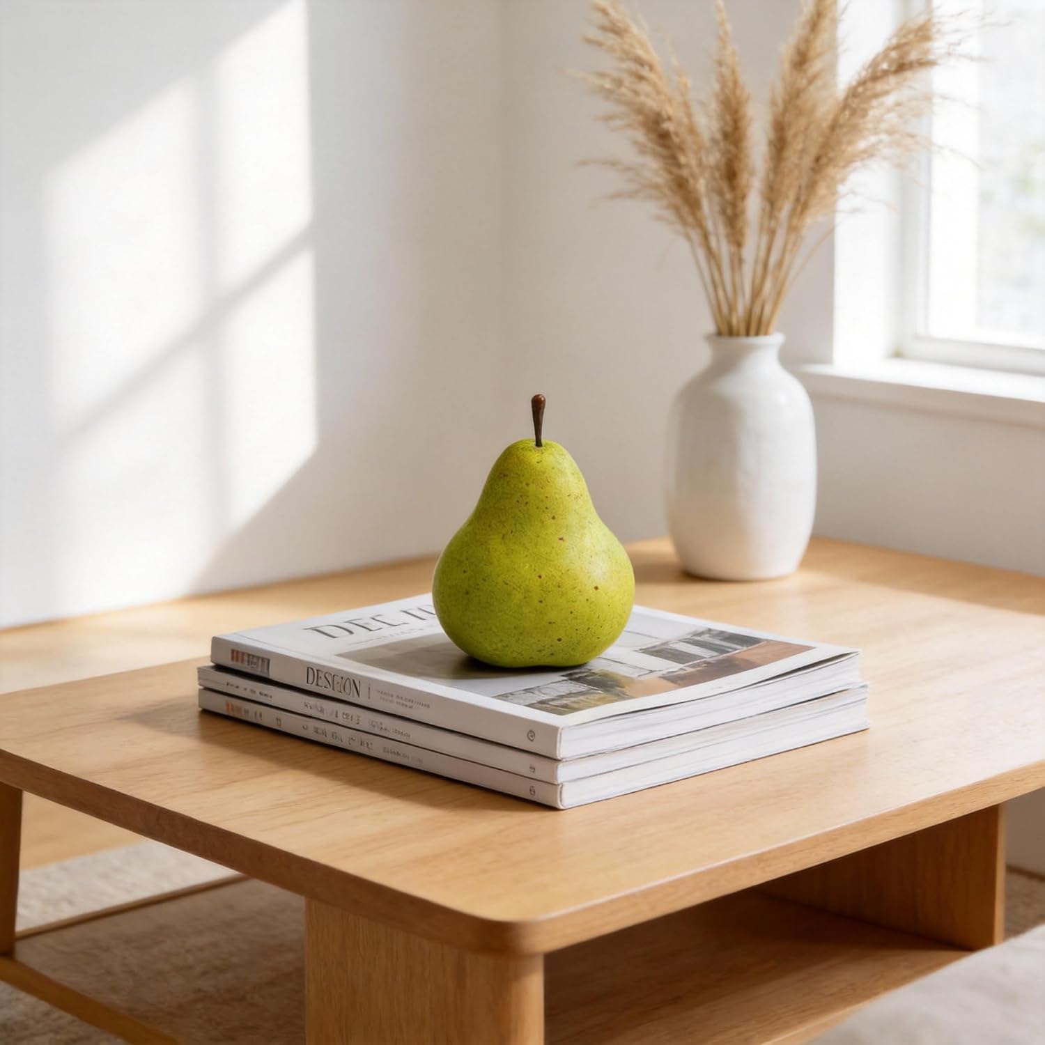 Ashenby 6PCS Fake Brown Pear Artificial Lifelike Fake Fruits Decorative for Kitchen Party Home Ornament House Table Faux Fruit Centerpieces Sketch