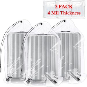 Aldernest 62x31 Inch Extra Large Clear Plastic Suitcase Storage Bags, 3 Pack | 4 Mils, 1.4 pounds