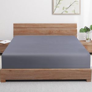 Aldernest Bamboo Viscose Cooling Fitted Sheet Queen Size Only, 3.2 ounces, Dark Grey