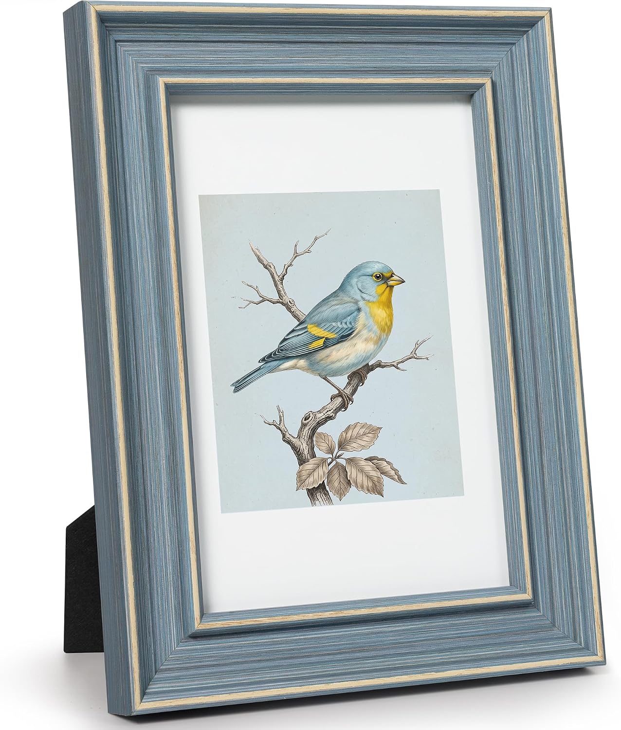 Ashenby 4x6 Picture Frame Vintage Blue Coastal Photo Frame with Gold Line
