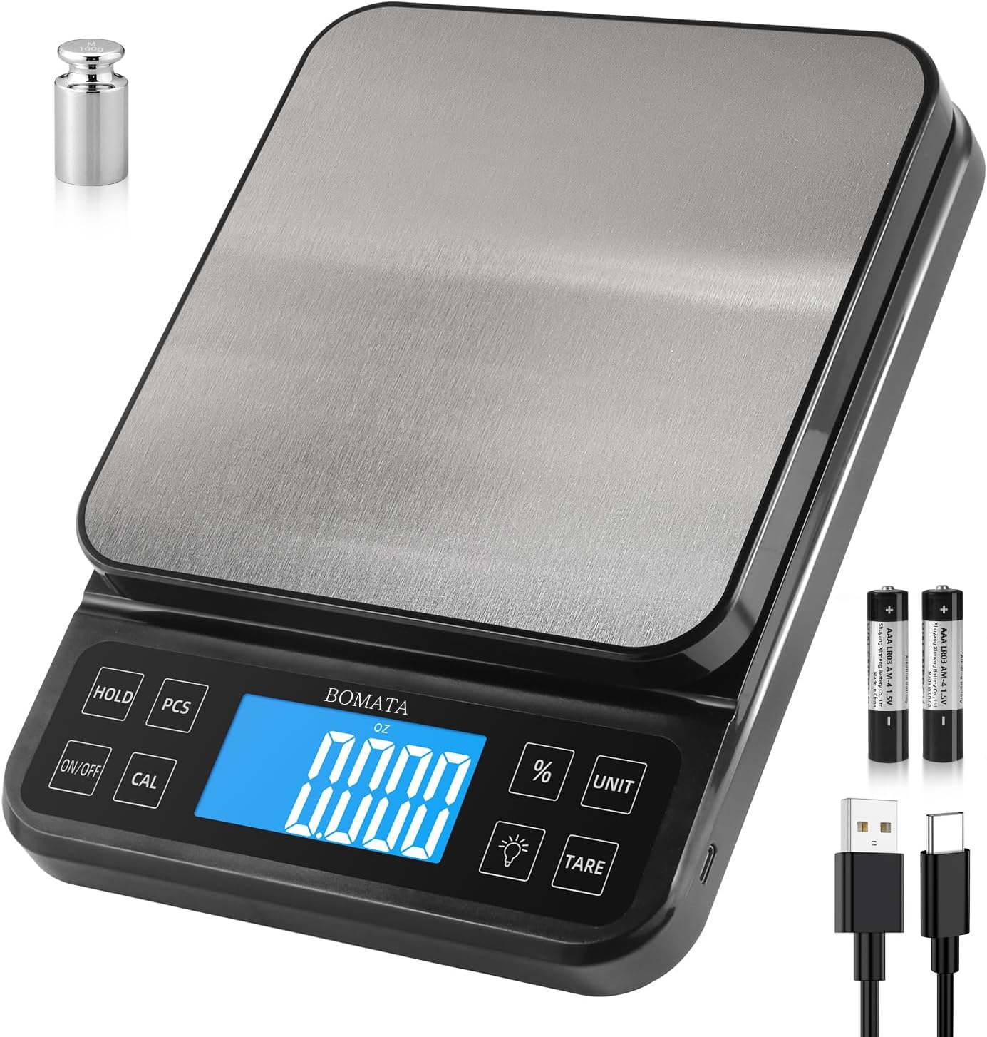 Aldernest Large Kitchen Scale 0.1g/0.001oz High Precision, 11lb Bakery Scale, 3.53 ounces, Black