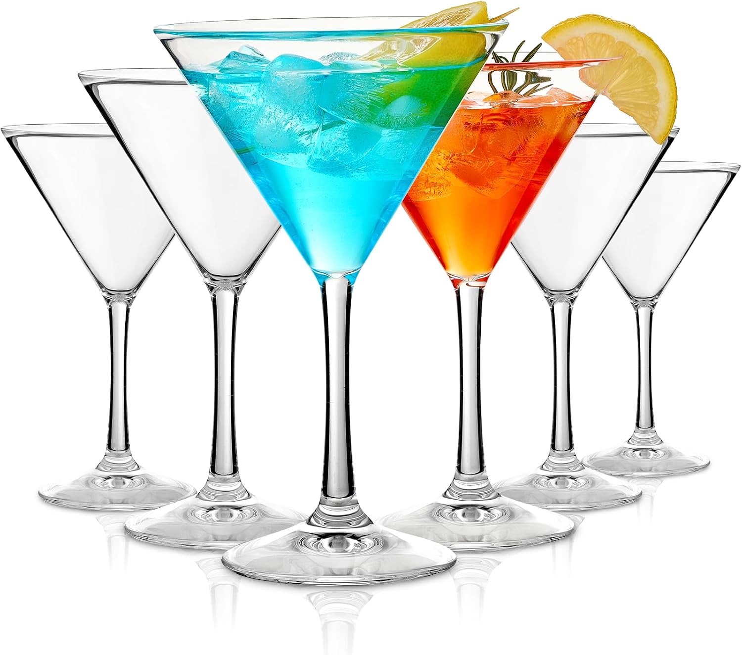 Barleyfield Unbreakable Martini Glasses Set of 6, 0.59 kg, 10 ounce, Clear