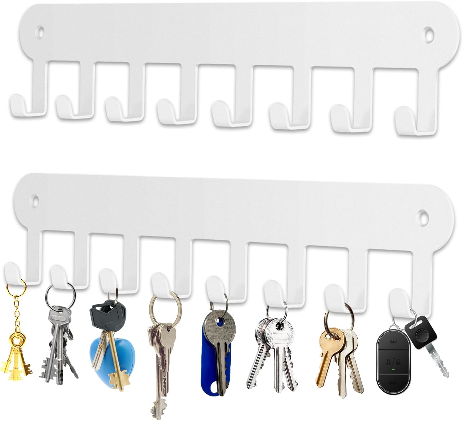 Ashenby 2 Pack Key Holder Wall Mount, White