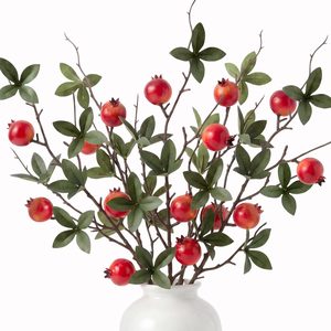 Aldernest 5 Pcs Small Fake Pomegranate Branch Decor Artificial Pomegranate, Small Pomegranate Branch, 16.99 Count