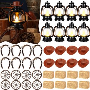 Aldernest 60 Pcs Western Cowboy Theme Party Decoration, Brown, 1.8 pounds