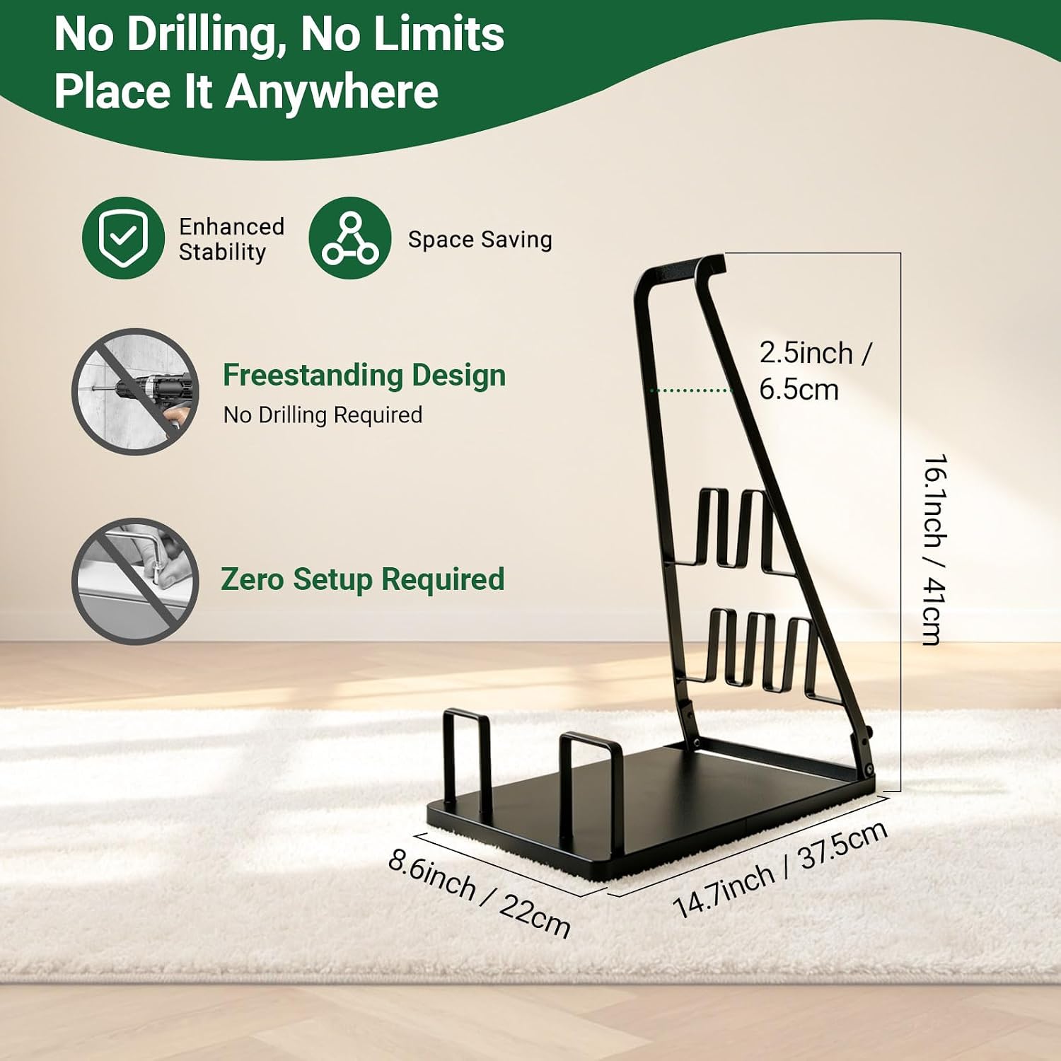 Brackenly No Installation Required, Vacuum Stand Frame, 1 kg, Black