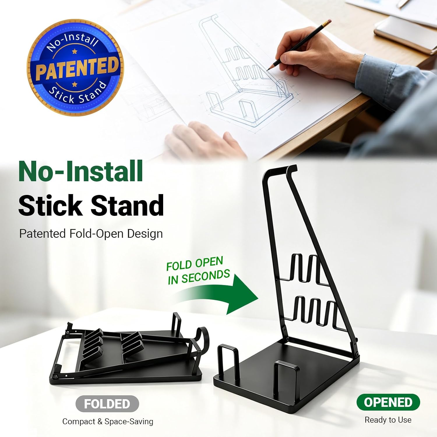 Brackenly No Installation Required, Vacuum Stand Frame, 1 kg, Black