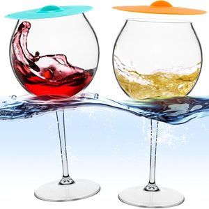 Aldernest Floating Wine Glasses for Pool with Lids, 250 g, Large, Transparent