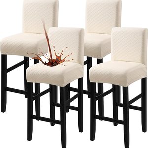 VelloHome Waterproof Barstool Covers Chair Slipcovers, Beige, 4 Pack, 1.1 pounds