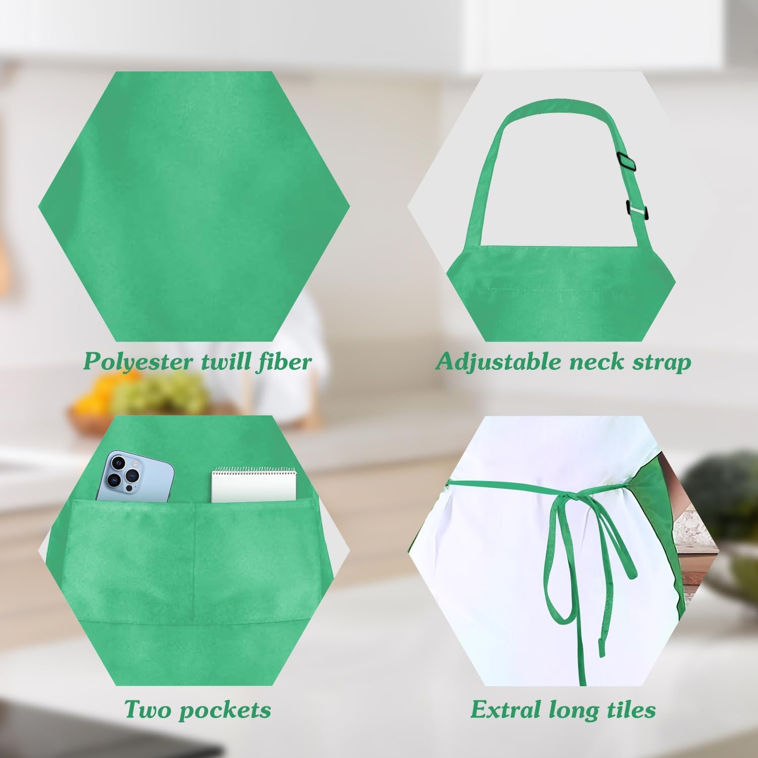 Ashenby 10/20 PCS Plain Bib Aprons Bulk, Adjustable Colorful Aprons with 2 Pockets for Painting Crafting BBQ Cooking