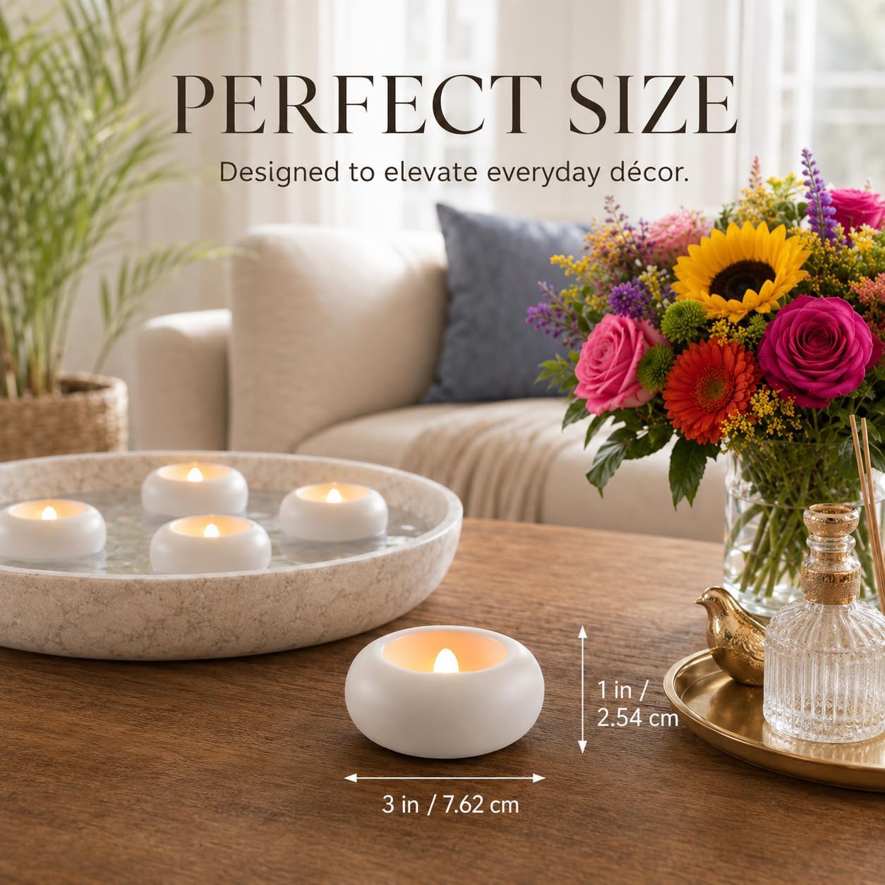 Ashenby 24 Pack LED Floating Candles, Water-Activated Flameless Candles, 1.3 pounds, White