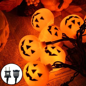 Lintonhome Halloween LED Pumpkin Lights - 8.5Ft Jack O Lantern Pumpkin String Lights with 10 LED Jack O Lantern Lights