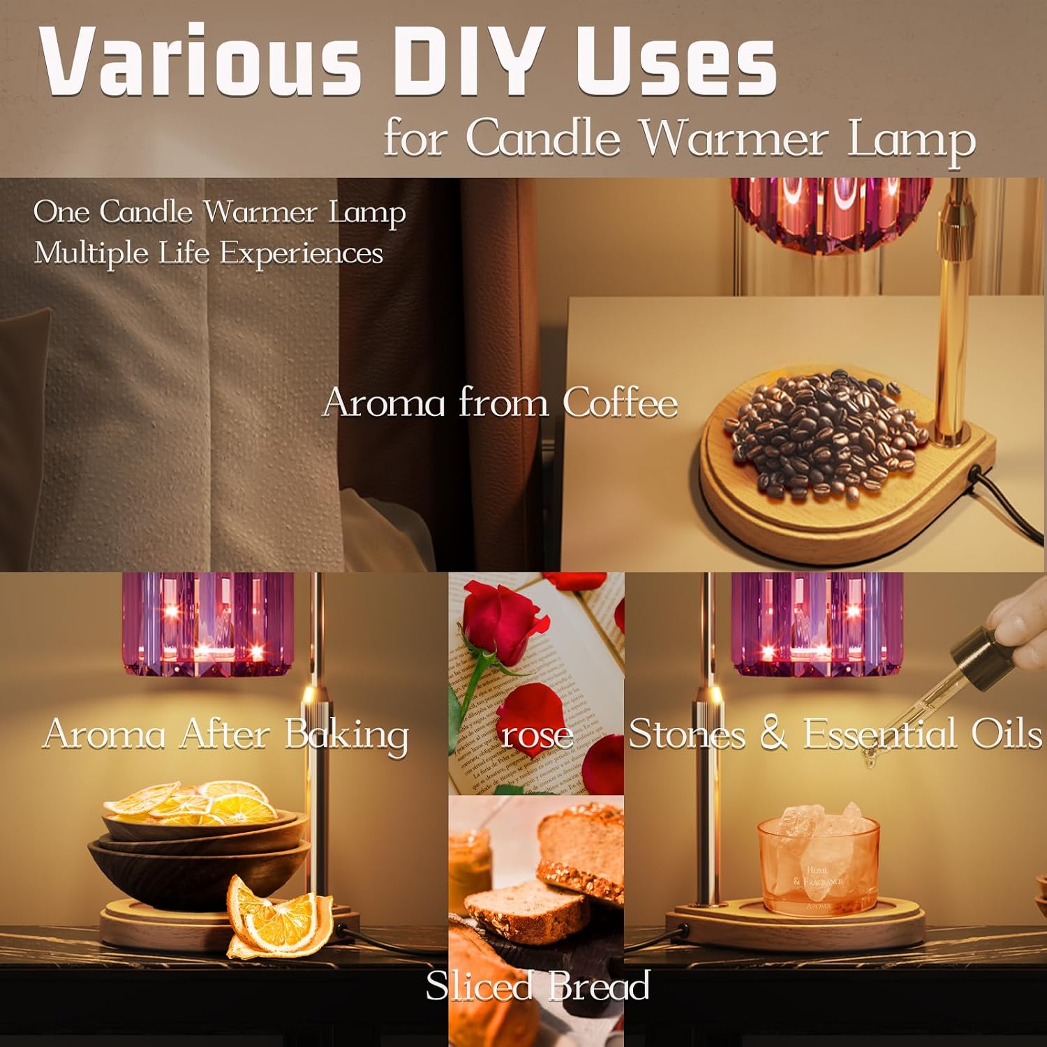 VelloHome Purple Candle Warmer Lamp with Timer & Dimmer, Gifts for Women, 2.5 pounds