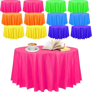 Ashenby 12 Pack 84 Inch Large Neon Tablecloth Bulk for Party, Fresh Color