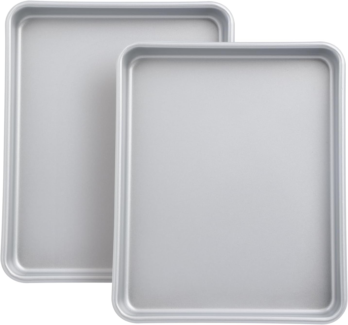 Ashenby 2-PACK Toaster Oven Pan, Carbon Steel Compact Toaster Oven Tray, Silver, 1.5 pounds, 11 x 9 x 1 inch