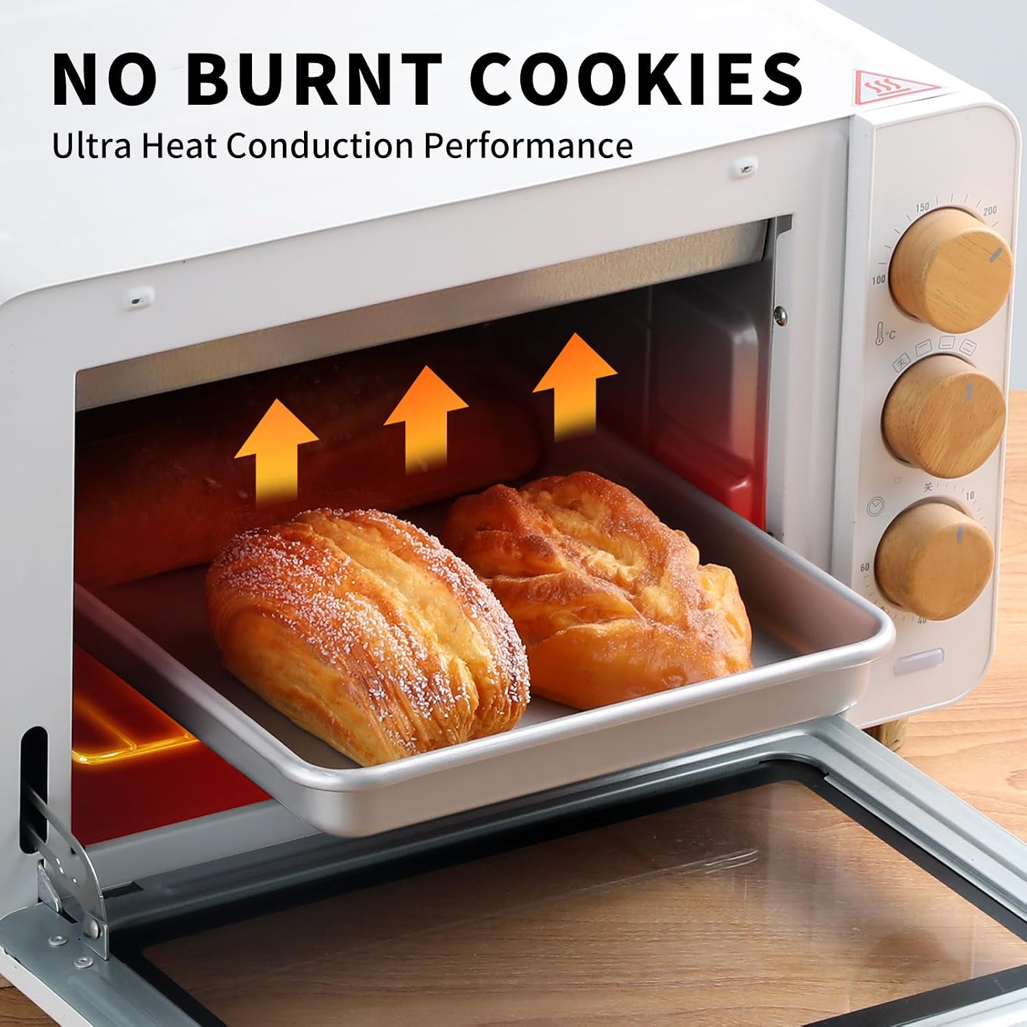 Ashenby 2-PACK Toaster Oven Pan, Carbon Steel Compact Toaster Oven Tray, Silver, 1.5 pounds, 11 x 9 x 1 inch