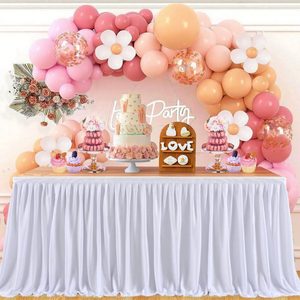 Aldernest Polyester Table Skirt for Rectangle Tables Wrinkle Resistant Pleated Ruffle Table Cloth for Banquet, Wedding, Baby Shower