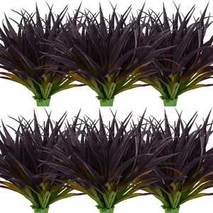 Ashenby 24Pcs Artificial Grass Plant Fake Outdoor Plastic Plants UV Resistant Faux Grasses Greenery Shrubs for Window Box Garden Patio Porch Home