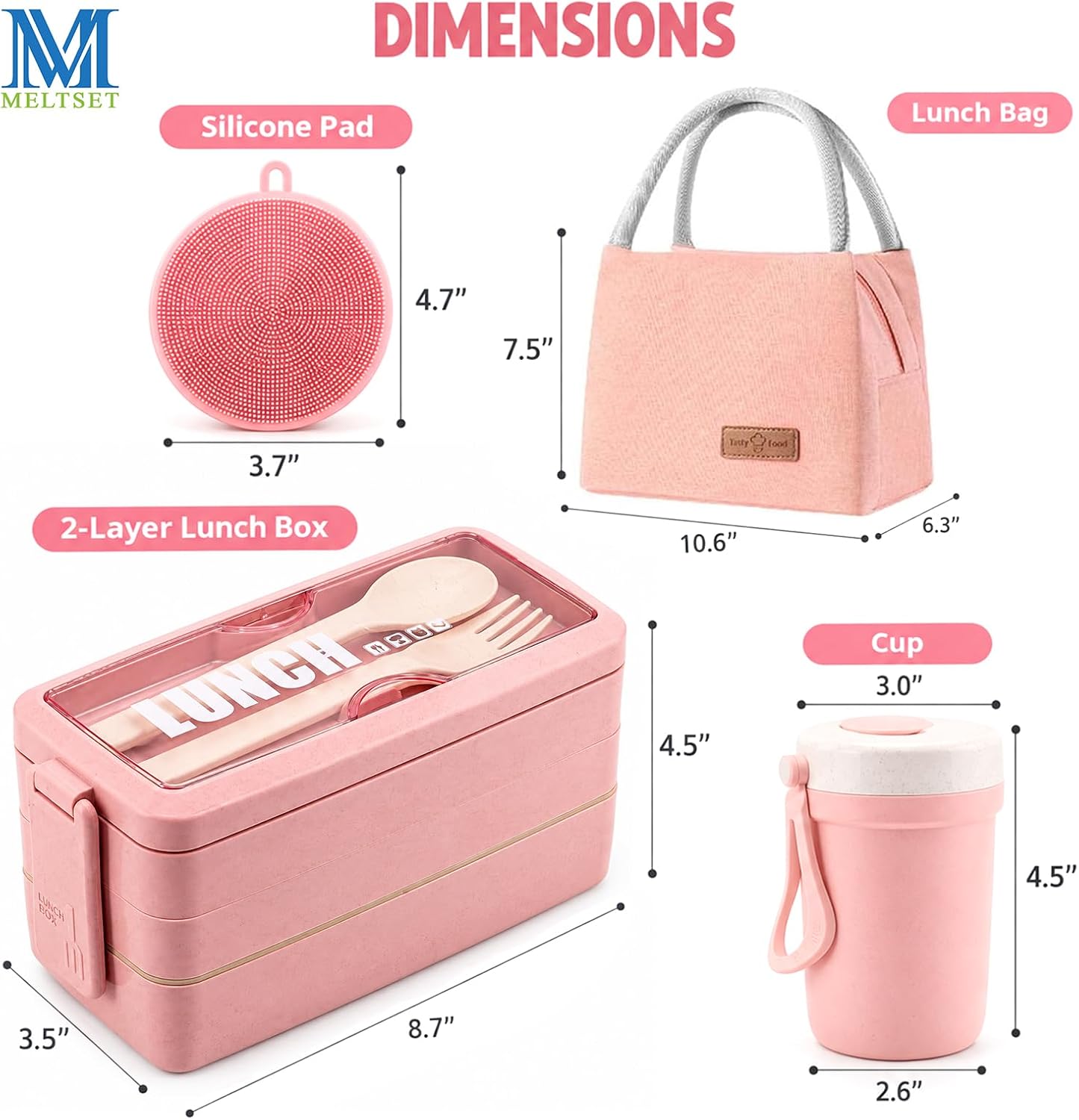 Ashenby Bento Box Japanese Lunch Box Kit Leakproof Bento Lunch Box for Kids Adults Wheat Straw 3 Layer Stackable Lunch Containers with Compartment