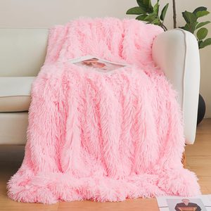 Brackenly Pink Faux Fur Throw Blanket, Pink 50" x 60" Fluffy Blanket Throw, 1.21 kg