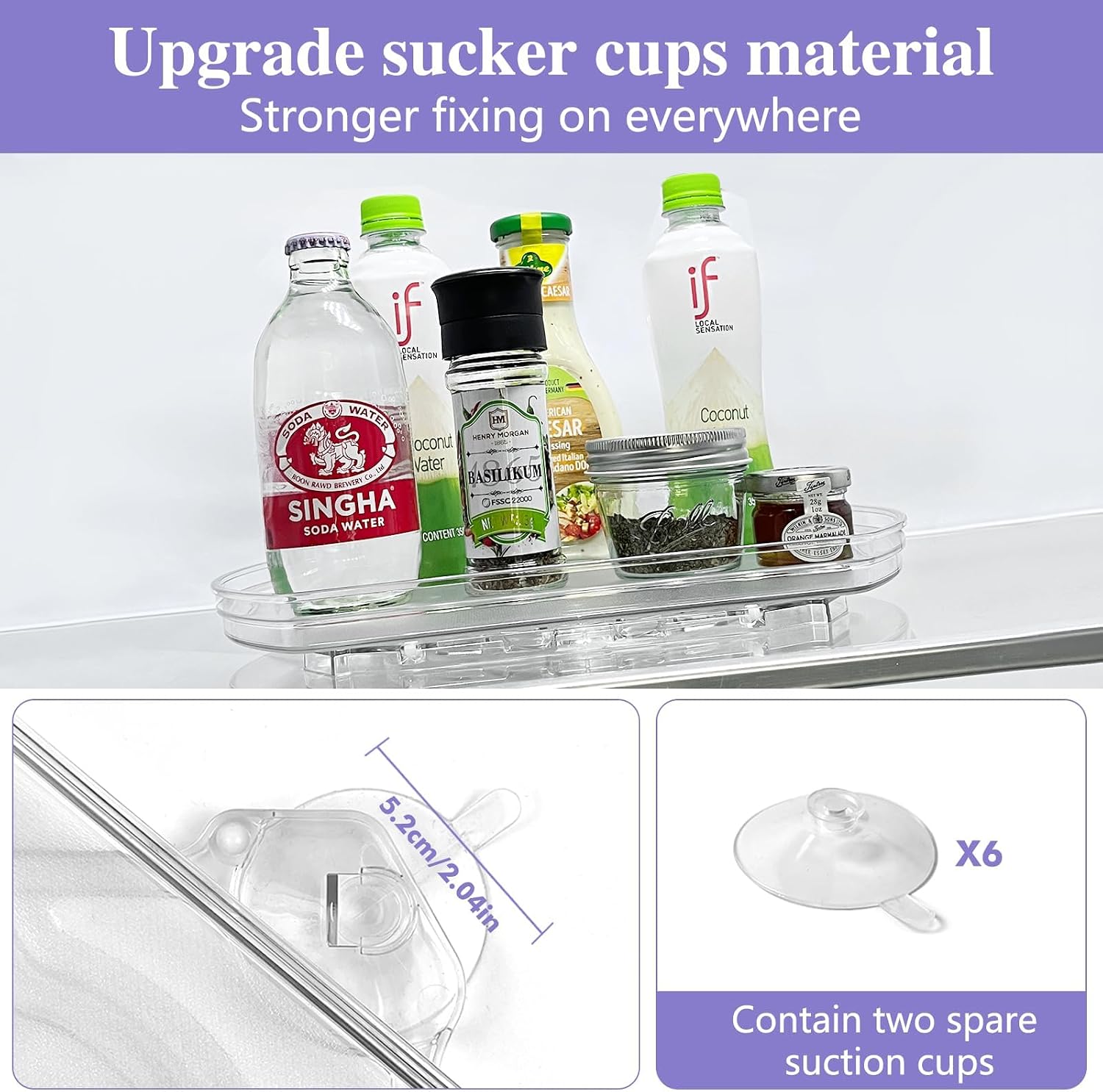 Aldernest 360° Rotating Lazy Susan Turntable Organizer - Multifunctional 11.8" x 8.7" Rectangular Organizer for Refrigerator, Cabinet, Pantry